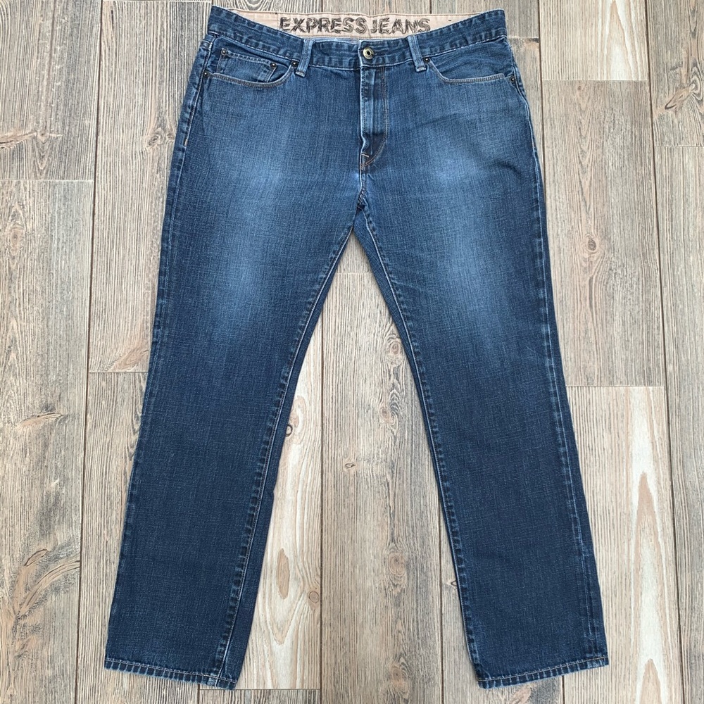 Express Rocco Slim Fit Straight Leg Jeans. - Picture 4 of 8